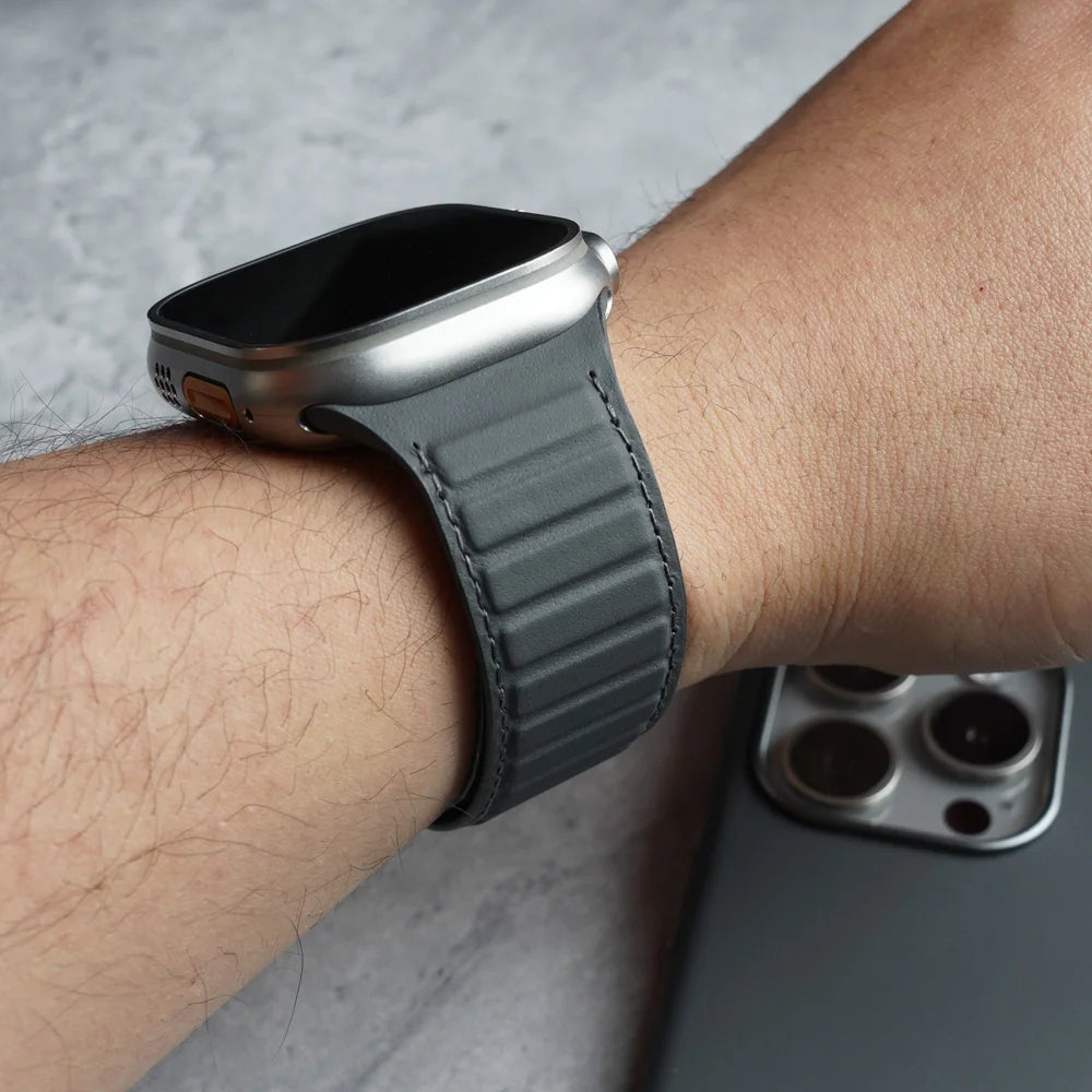 Magnetic Nappa Genuine Strap for Apple Watch